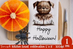 Creepy sublimation Halloween kitchen towel JPG Product Image 1