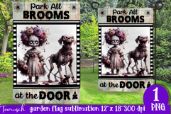 vintage Creepy sublimation Halloween Garden Flag PNG Product Image 1