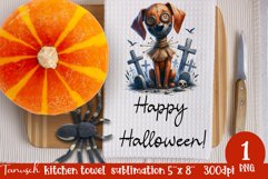 Creepy sublimation Halloween kitchen towel JPG Product Image 1