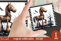 retro spooky Halloween MAGNET sublimation PNG Product Image 1