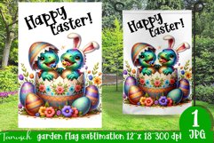 happy EASTER Sublimation / hatching Egg / Garden Flag Product Image 1
