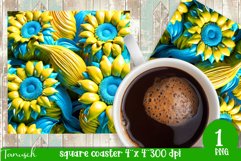 Sunflowers Garden square coaster sublimation bundle Product Image 6