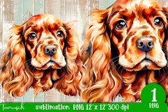 watercolor Cocker Spaniel dog sublimation PNG Product Image 1