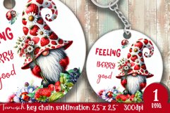 berry gnome keychain Sublimation design PNG strawberry Product Image 1