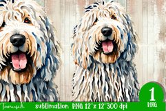 watercolor Komondor dog sublimation PNG Product Image 1