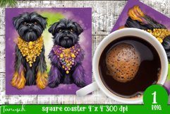 watercolor affenpinscher square coaster sublimation bundle Product Image 6