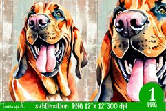watercolor Bloodhound dog sublimation PNG Product Image 1