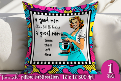 retro housewife funny woman pillow sublimation design JPG Product Image 1