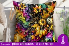 funny FALL Pumpkin with Bow Pillow sublimation PNG Product Image 1