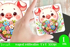 cute EASTER magnet Sublimation PNG Product Image 1