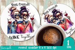 funny Mother&#039;s DAY Wine round coaster Sublimation Product Image 1