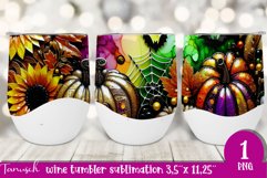 FALL Pumpkin &amp; Sunflowers Wine Tumbler sublimation bundle Product Image 8
