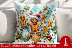 cute gingerbread Christmas Pillow sublimation bundle Product Image 3
