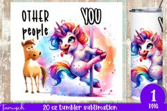 funny cartoon Unicorn 20 oz tumbler Sublimation Bundle Product Image 6