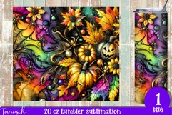 funny FALL Pumpkin with Bow 20 oz Tumbler sublimation PNG Product Image 1