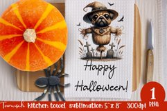 Creepy sublimation Halloween kitchen towel JPG Product Image 1