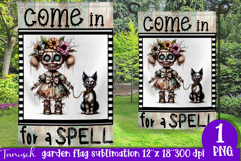 vintage Creepy sublimation Halloween Garden Flag PNG Product Image 1