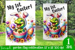 happy EASTER Sublimation / hatching Egg / Garden Flag Product Image 1