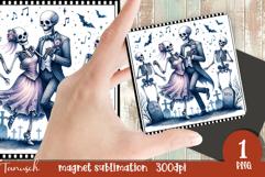 retro spooky Halloween MAGNET sublimation PNG Product Image 1