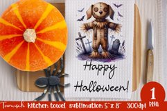 Creepy sublimation Halloween kitchen towel JPG Product Image 1