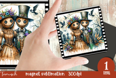 retro spooky Halloween MAGNET sublimation PNG Product Image 1