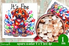 funny christmas RHODESIAN RIDGEBACK Square Coaster SublimatE Product Image 1