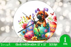 funny happy EASTER wall clock Sublimation hatching Egg Product Image 1