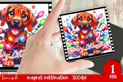 funny MERRY christmas MAGNET Sublimation PNG / ridgeback Product Image 1