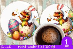 happy EASTER round coaster Sublimation hatching Egg bundle Product Image 22