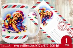 funny christmas SHAR PEI MUG Wrap Sublimation Product Image 1