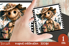 retro spooky Halloween MAGNET sublimation PNG Product Image 1