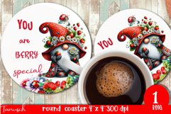cute gnome Round Coaster Sublimation PNG Product Image 1