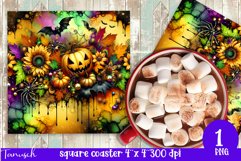 FALL Pumpkin, LEAVES &amp; Sunflowers square coaster bundle Product Image 7