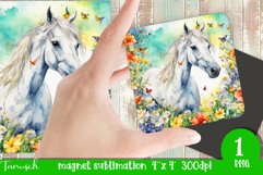 Watercolor horse memorial MAGNET sublimation PNG Product Image 1