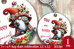 berry gnome keychain Sublimation design PNG strawberry Product Image 1