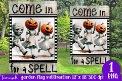vintage Creepy sublimation Halloween Garden Flag PNG Product Image 1