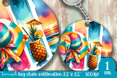 cute SUMMER holidays Keychain Sublimation beach design Product Image 1
