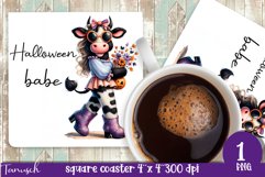 Halloween Animal square coaster sublimation PNG Product Image 10
