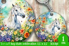 watercolor horse keychain Sublimation design PNG Product Image 1