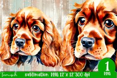 watercolor Cocker Spaniel dog sublimation PNG Product Image 1
