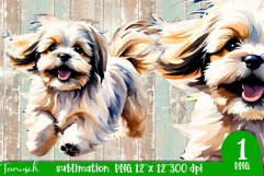 watercolor LHASA APSO sublimation PNG / dog design Product Image 1