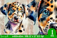 watercolor Catahoula Leopard dog sublimation mastiff PNG Product Image 1