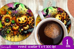 FALL Pumpkin &amp; Sunflowers Round Coaster sublimation bundle Product Image 7