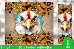 20 oz Tumbler peeking Chicken through wall hole Sublimation Product Image 1