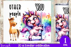 funny cartoon Unicorn 20 oz tumbler Sublimation Bundle Product Image 7