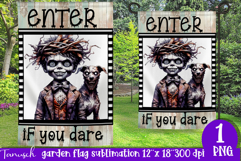 vintage Creepy sublimation Halloween Garden Flag PNG Product Image 1
