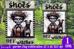 vintage Creepy sublimation Halloween Garden Flag PNG Product Image 1