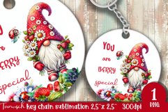 berry gnome keychain Sublimation design PNG strawberry Product Image 1