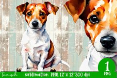 watercolor Jack Russel dog sublimation PNG Product Image 1