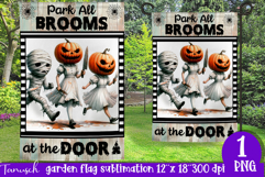 vintage Creepy sublimation Halloween Garden Flag PNG Product Image 1
